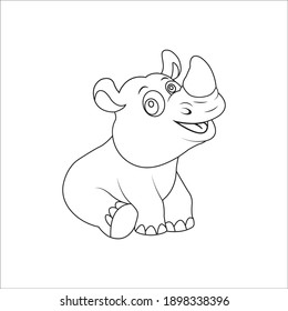 Rhino Outline Icon Animal Design