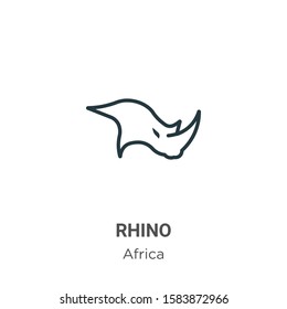 Rhino outline vector icon. Thin line black rhino icon, flat vector simple element illustration from editable africa concept isolated on white background