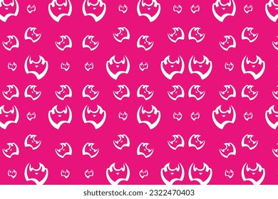 Rhino pattern design, rhino shape illustration on pink background, minimal rhino background