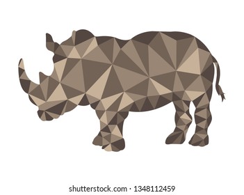 Rhino pattern in polygonal style for design and decoration