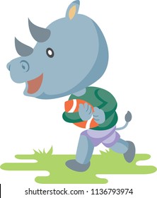 Rhino playing ball