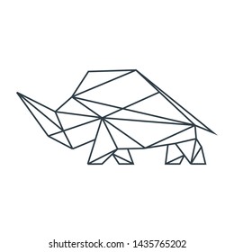 Rhino Polygon design logo consisting of triangles on white background