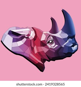 Rhino pop art style illustration