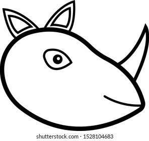 rhino portrait sketch for design on a white background animal and wildlife concept