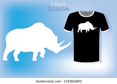 Rhino. For printing on T-shirt and other accessories. Vector  illustration. EPS 10 