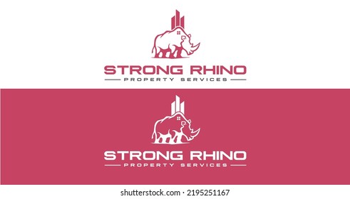 Rhino property logo design vector icon symbol template