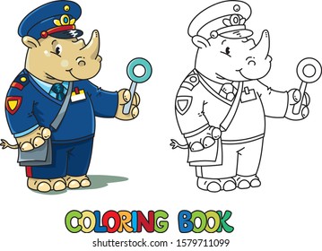 Rhino railroader coloring book. Animal Alphabet R