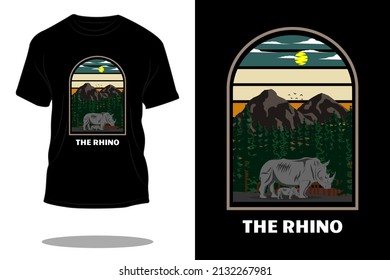 the rhino retro t shirt design