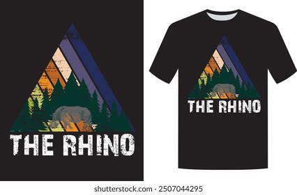 The rhino retro t shirt design, The rhino Graphics t-shirt design,