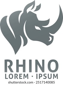 A rhino rhinoceros animal design icon mascot concept illustration