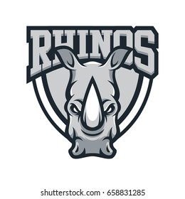 rhino rhinoceros animal mascot head vector illustration logo