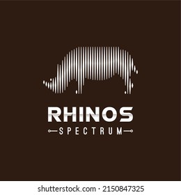 Rhino rhinoceros and Digital Wave Sound Spectrum logo design inspiration