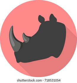 rhino rhinoceros flat design icon