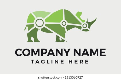 Rhino Rhinoceros Logo Design Vector art, Rhino Logo minimalism African animal vector illustration, Logo branding design.