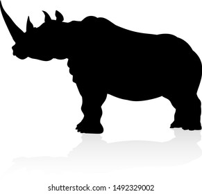 A rhino or rhinoceros safari animal silhouette