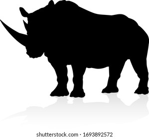 A rhino or rhinoceros safari animal silhouette