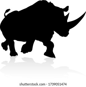 A rhino or rhinoceros safari animal silhouette