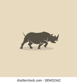 Rhino running - vector illustration