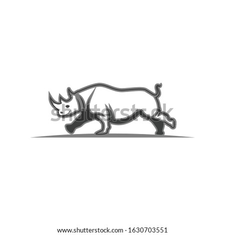 rhino running vector logo for powerfull brand