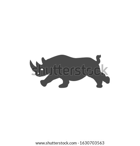 rhino running vector logo for powerfull brand
