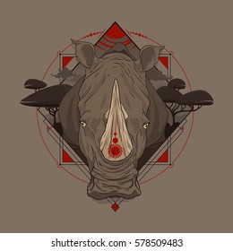 rhino with sacred geometry. 