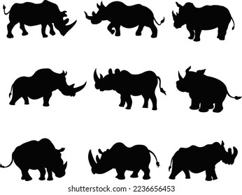 Rhino Scissor Skill isolated vector Silhouette 