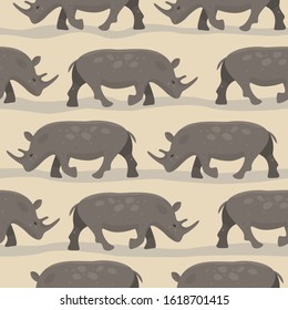Rhino seamless background vector illustration pattern