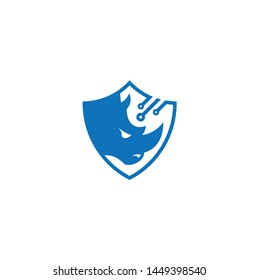 rhino security solutions design logo concept.