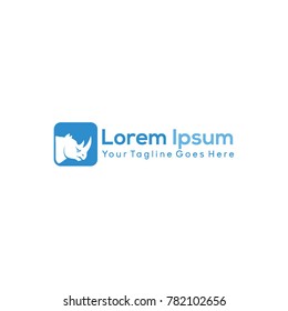 rhino shape logo vector illustration