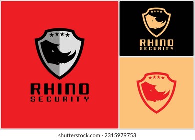 Rhino Shield Security Save Protection Logo Template Vector Icon Design Illustration