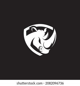 Rhino in shield vector logo design template,sport logo