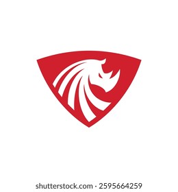 Rhino shield vector logo  template illustration isolated on white background