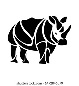 rhino shilhouette design premium vector