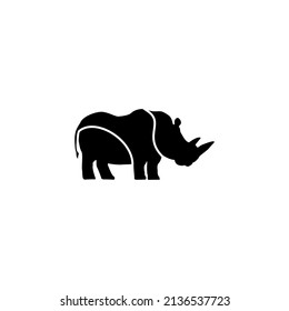 rhino silhouette with 3 curved lines black and white style that is beautiful and full of meaning