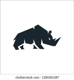 Rhino silhouette animal logo design