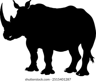 Rhino silhouette, Black and White
