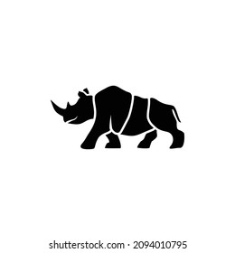 rhino silhouette creative logo design