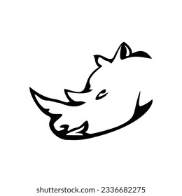rhino silhouette design. wild Africa animal sign and symbol.