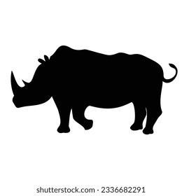rhino silhouette design. wild Africa animal sign and symbol.