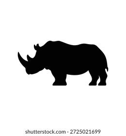 Rhino silhouette icon vector flat design.
