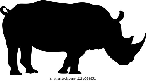 rhino silhouette icon, vector, illustration, background