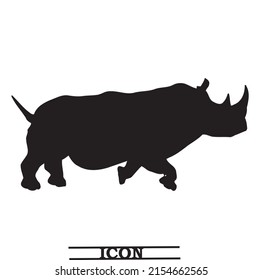 Rhino silhouette. Rhino icon.Vector illustration eps10.