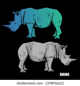 rhino silhouette illustration