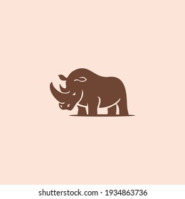 rhino silhouette illustration. simple icon and logo