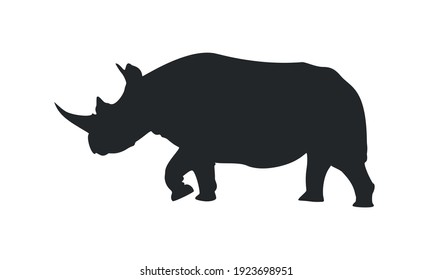 Rhino silhouette isolated on white background. Rhino icon. Rhinoceros silhouette. Vector illustration