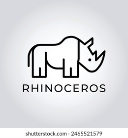 Rhino silhouette logo design. Abstract wild animal emblem, Strong rhinoceros symbol. Premium brand identity concept, Modern rhino head logo. Vector illustration template