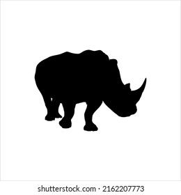 Rhino Silhouette  for Logo, Pictogram, Website, Art Illustration or Graphic Design Element. Vector Illustration