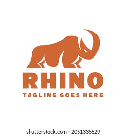 rhino silhouette Logo vector design. africa animal symbol icon graphic. wildlife mascot emblem for Company and business