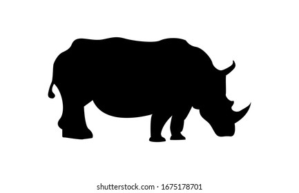 rhino silhouette on wildlife vector illustration design