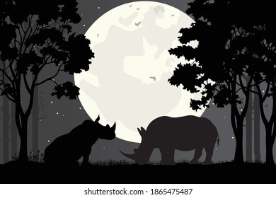 Rhino-Silhouette, einfache Vektorgrafik